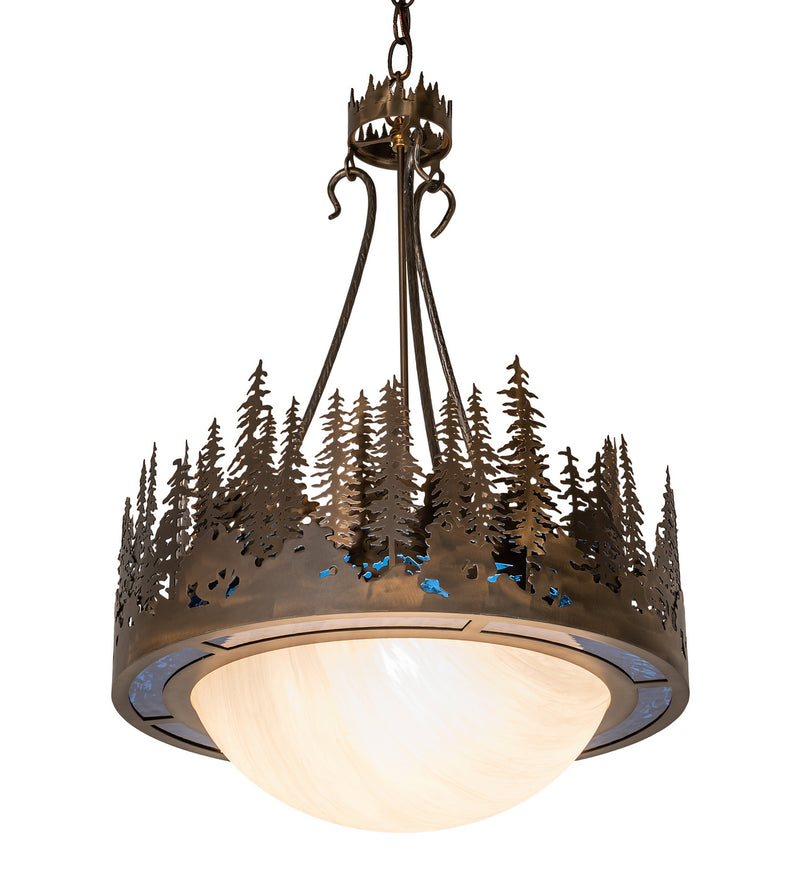 Meyda Tiffany 256060 Four Light Pendant, Antique Copper