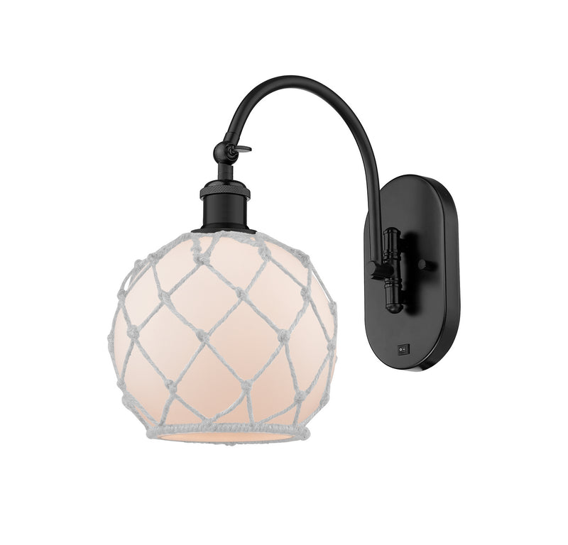 Innovations 518-1W-BK-G121-8RW One Light Wall Sconce, Matte Black