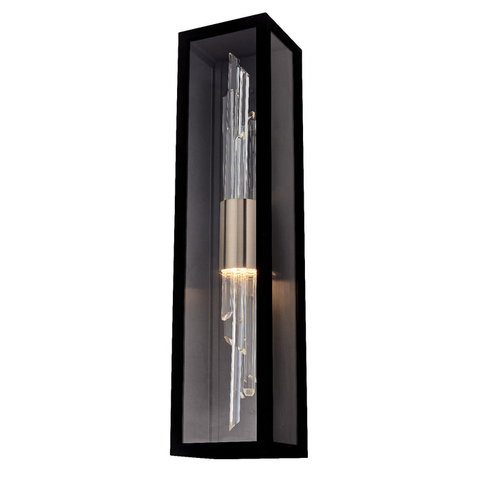Allegri 090421-023-FR001 LED Outdoor Wall Sconce, Matte Black With Brushed Champagne Gold