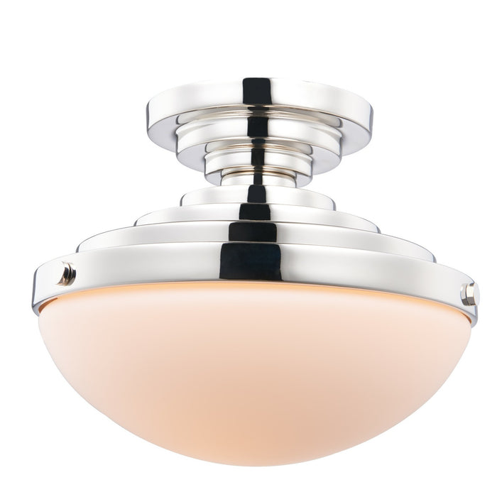 Kalco 515746PN One Light Flush Mount, Polished Nickel