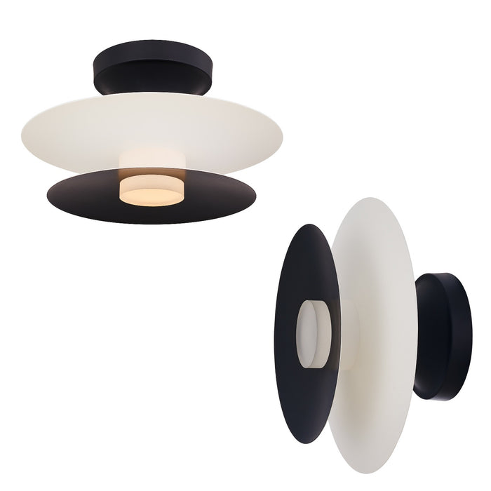 Kalco 516245WMB LED Flush Mount/Wall Sconce, White and Matte Black