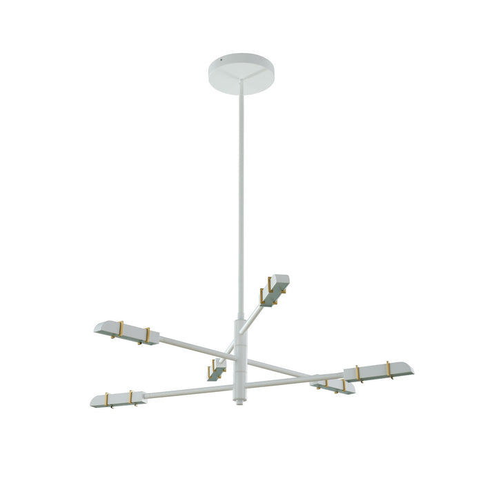 Kalco 517971SBW LED Chandelier, Satin Brass and Matte White