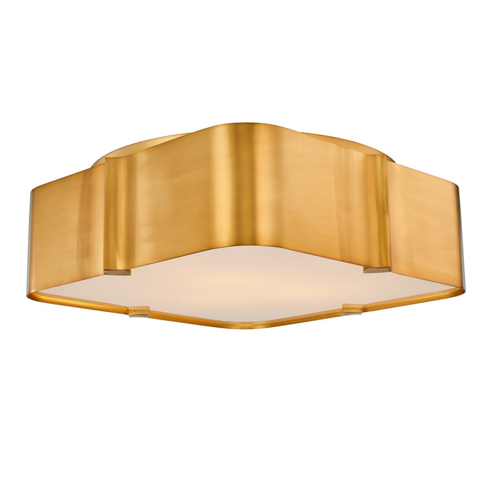 Kalco 516343WB Three Light Flush Mount, Winter Brass
