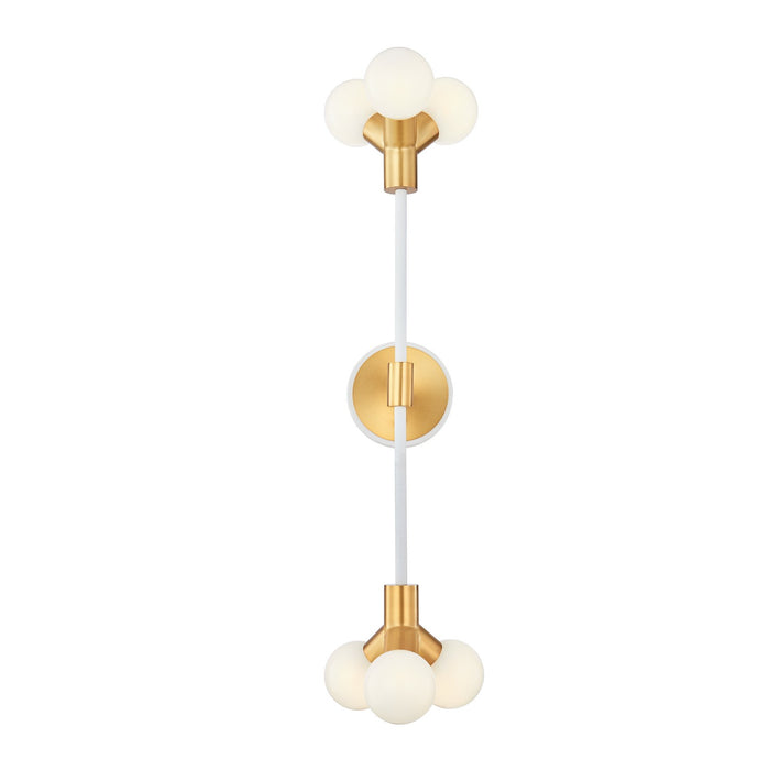 Kalco 517421WNB LED Wall Sconce, White and New Brass