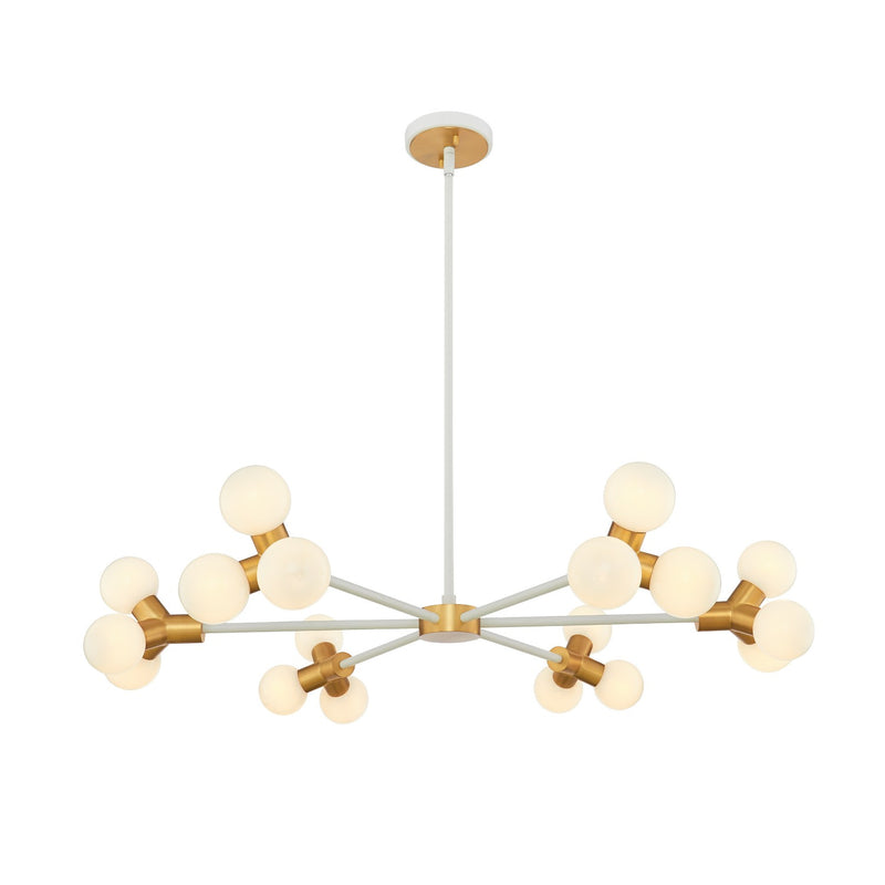 Kalco 517473WNB LED Chandelier, White and New Brass