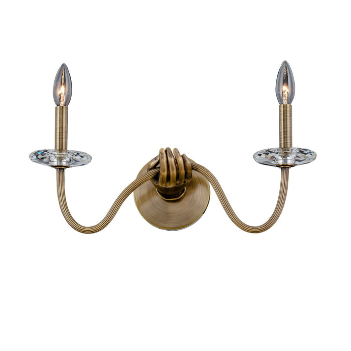 Kalco 517721HBR Two Light Wall Sconce, Historic Brass