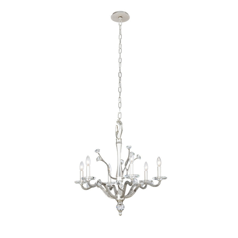 Kalco 517771PW Six Light Chandelier, Pewter