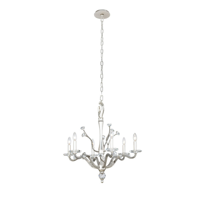 Kalco 517771PW Six Light Chandelier, Pewter