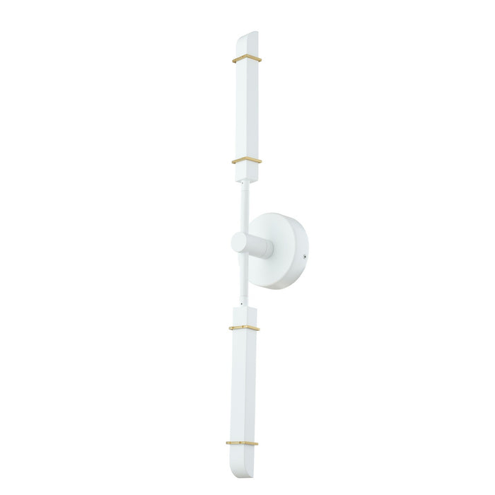 Kalco 517921SBW LED Wall Sconce, Satin Brass and Matte White