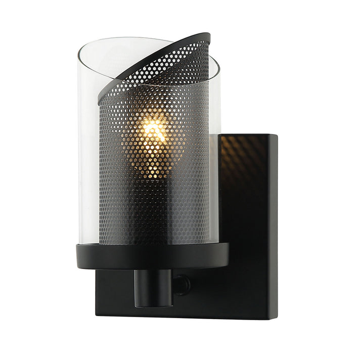 Varaluz 246B01BL One Light Bath, Black
