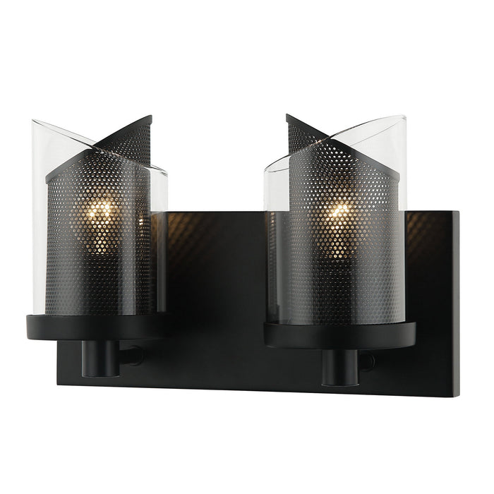 Varaluz 246B02BL Two Light Bath, Black