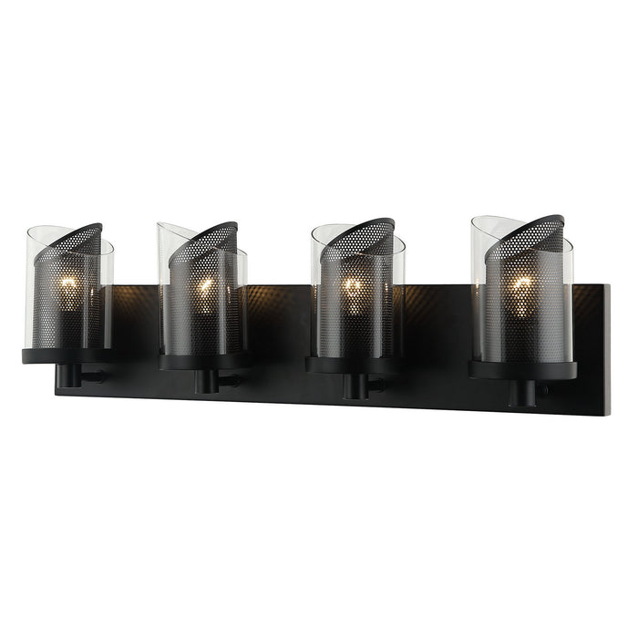 Varaluz 246B04BL Four Light Bath, Black