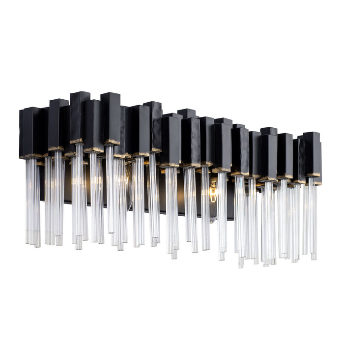 Varaluz 309B02MBFG Two Light Bath, Matte Black/French Gold