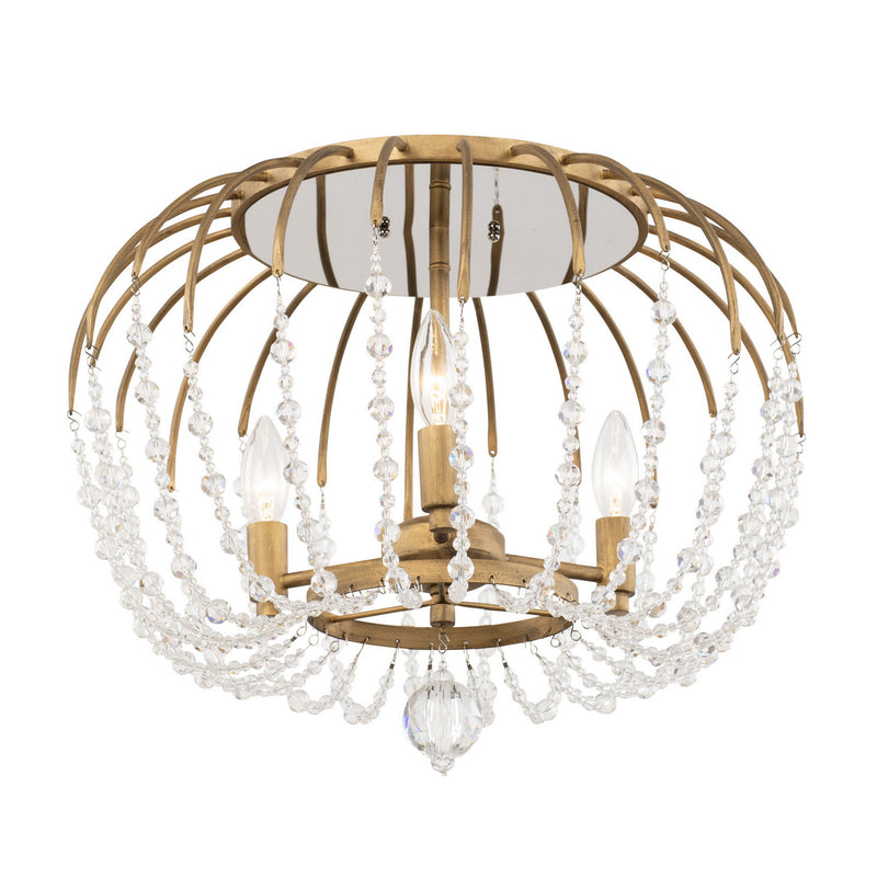 Varaluz 343S03HG Three Light Semi-Flush Mount, Havana Gold