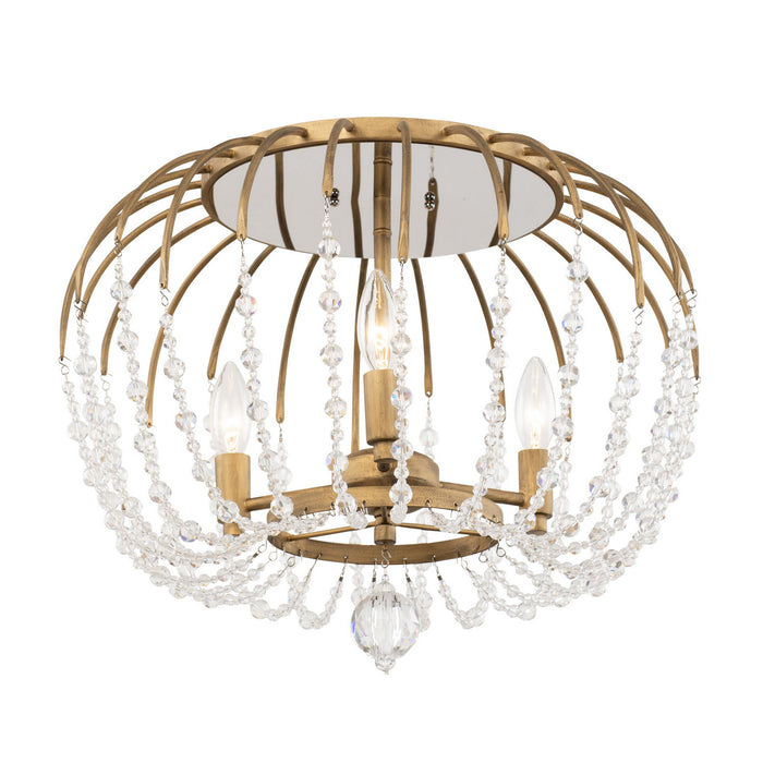 Varaluz 343S03HG Three Light Semi-Flush Mount, Havana Gold