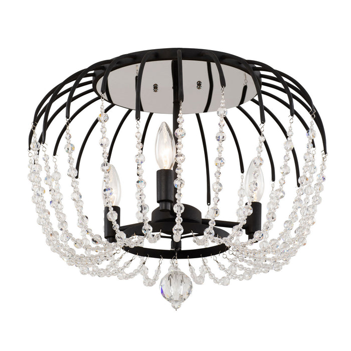 Varaluz 343S03MB Three Light Semi-Flush Mount, Matte Black