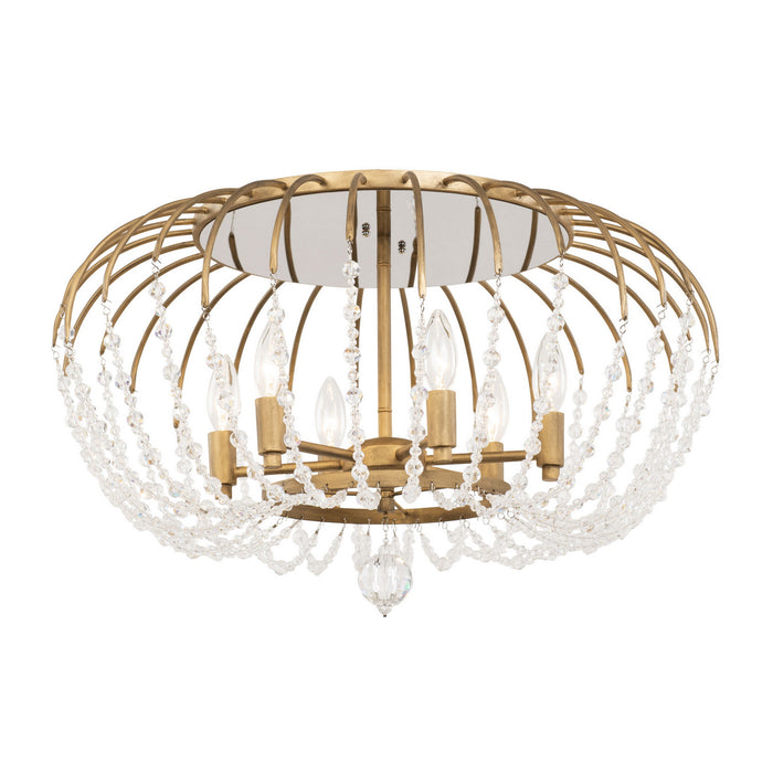 Varaluz 343S06HG Six Light Semi-Flush Mount, Havana Gold