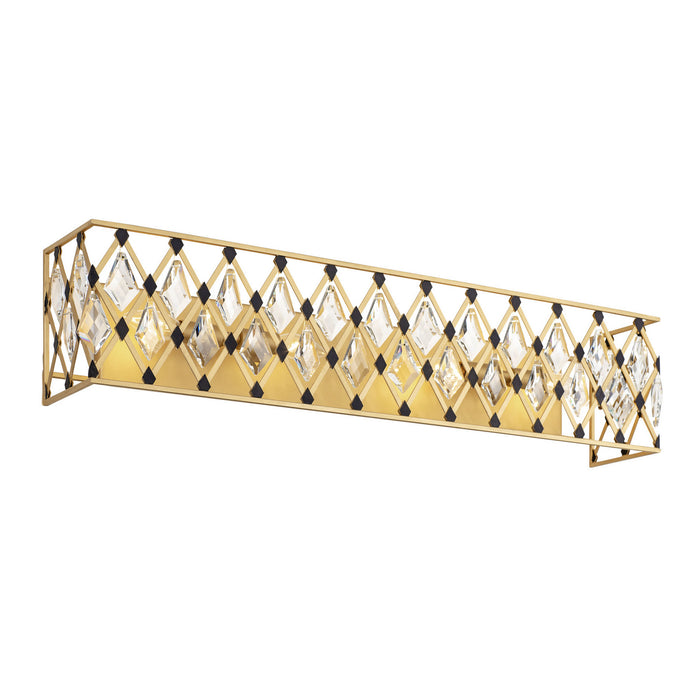 Varaluz 345B04FGMB Four Light Bath, French Gold/Matte Black