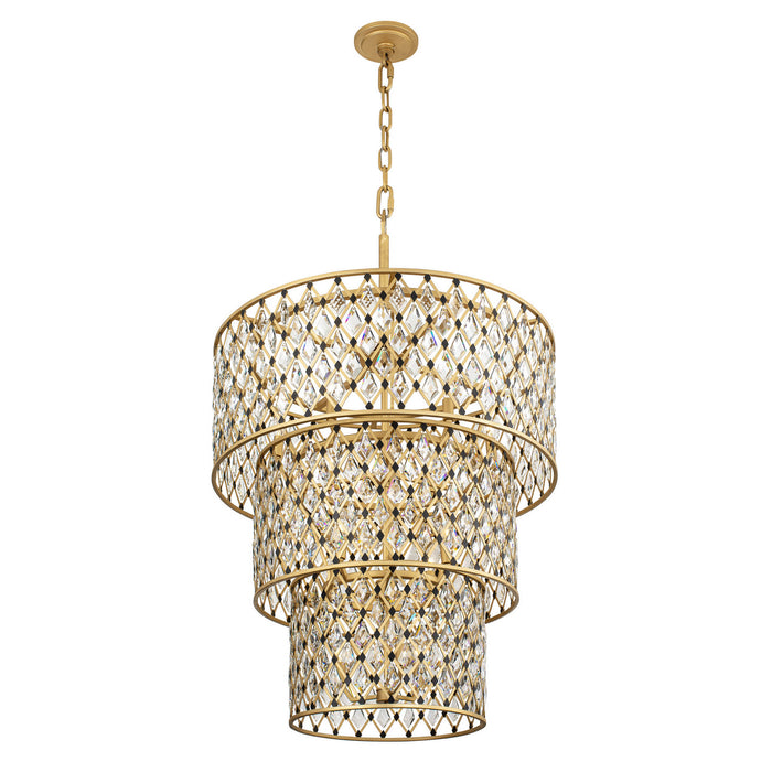 Varaluz 345C13FGMB 13 Light Chandelier, French Gold/Matte Black