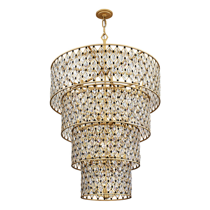 Varaluz 345C21FGMB 21 Light Chandelier, French Gold/Matte Black
