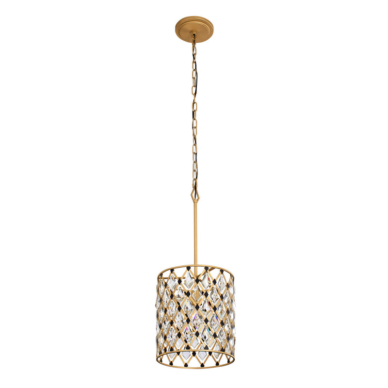 Varaluz 345P01FGMB One Light Pendant, French Gold/Matte Black