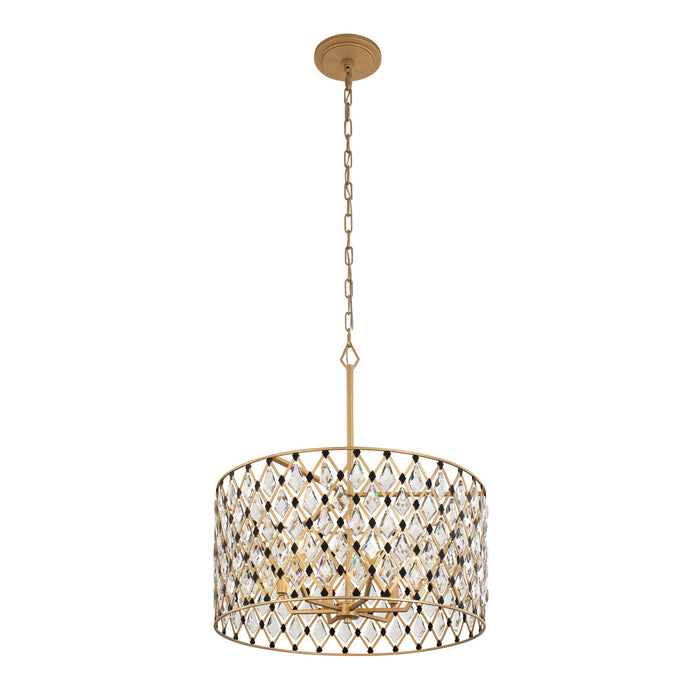 Varaluz 345P06FGMB Six Light Pendant, French Gold/Matte Black
