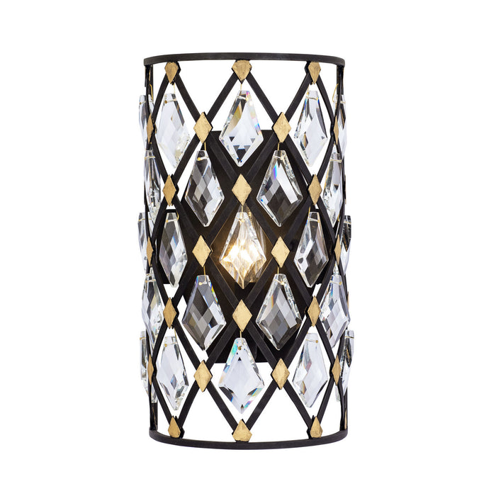 Varaluz 345W01CBHG One Light Wall Sconce, Carbon/Havana Gold