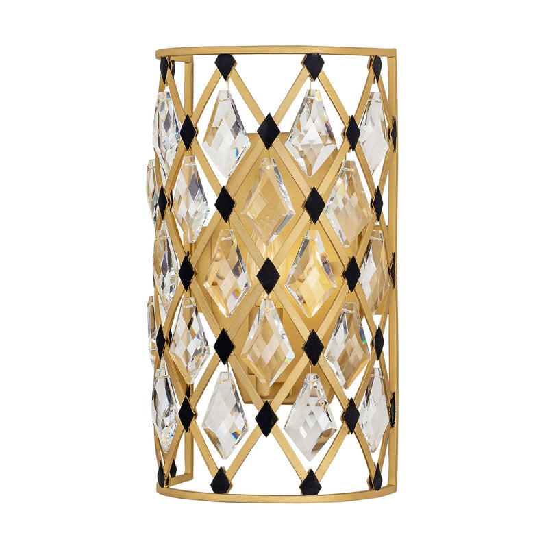 Varaluz 345W01FGMB One Light Wall Sconce, French Gold/Matte Black
