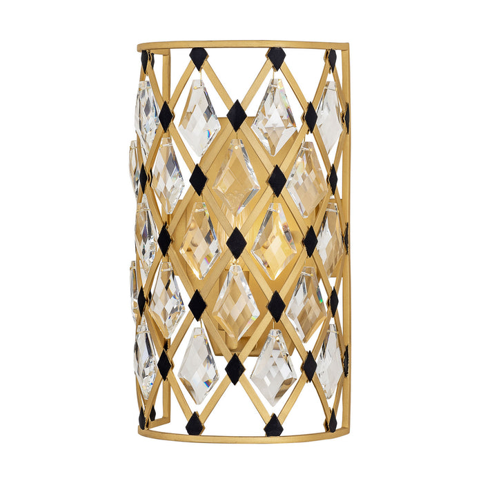 Varaluz 345W01FGMB One Light Wall Sconce, French Gold/Matte Black