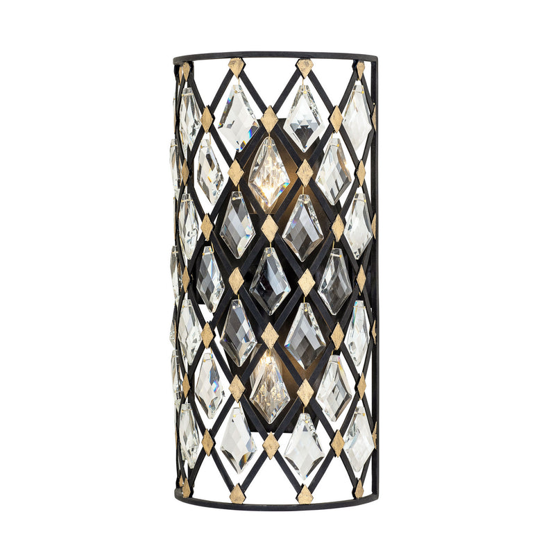 Varaluz 345W02SCBHG Two Light Wall Sconce, Carbon/Havana Gold