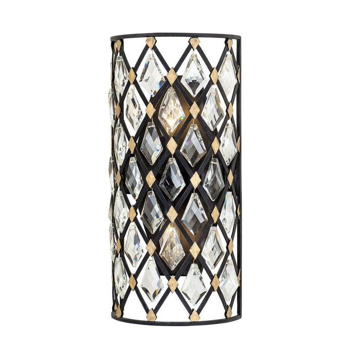 Varaluz 345W02SCBHG Two Light Wall Sconce, Carbon/Havana Gold