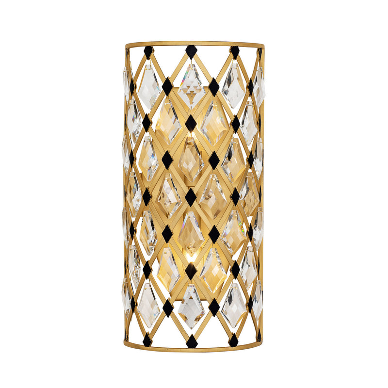 Varaluz 345W02SFGMB Two Light Wall Sconce, French Gold/Matte Black