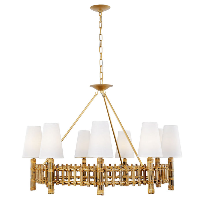 Varaluz 360C09FG Nine Light Chandelier, French Gold