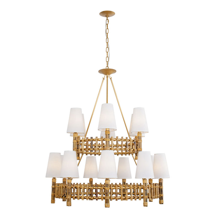 Varaluz 360C15FG 15 Light Chandelier, French Gold