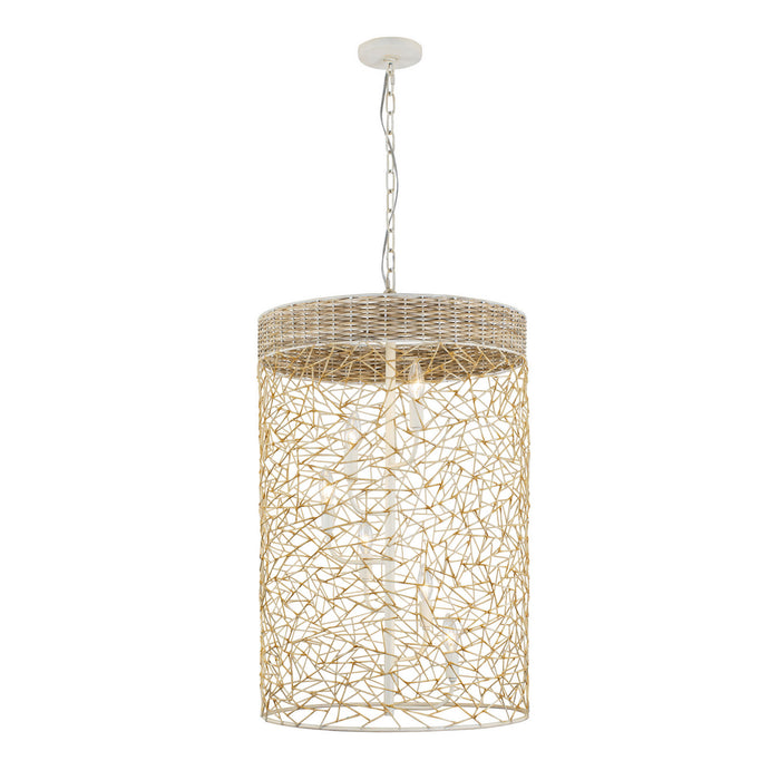 Varaluz 362F06CW Six Light Foyer Pendant, Country White