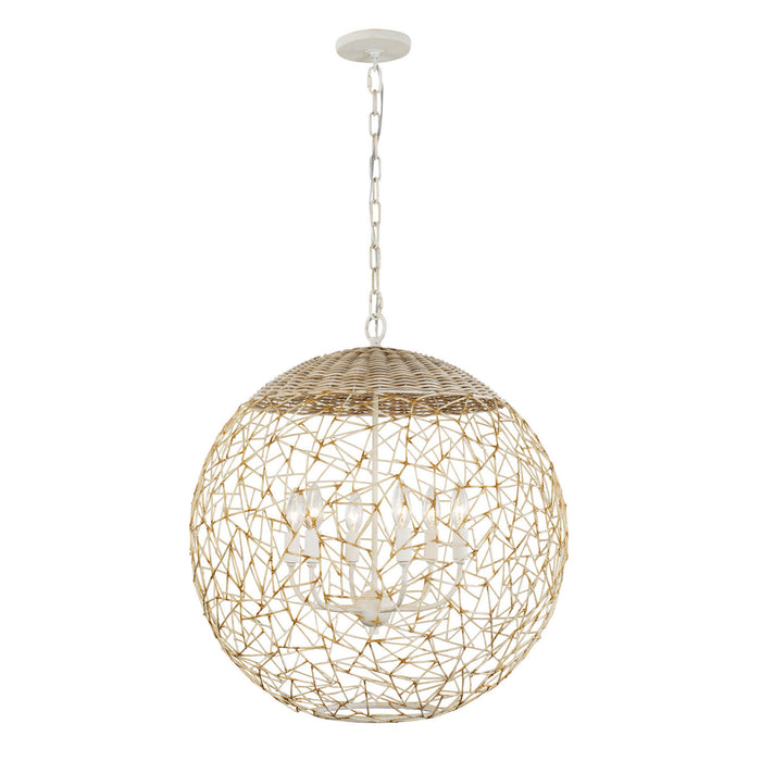 Varaluz 362P06CW Six Light Pendant, Country White