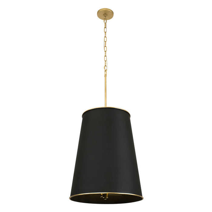 Varaluz 364F09MBFG Nine Light Foyer Pendant, Matte Black/French Gold