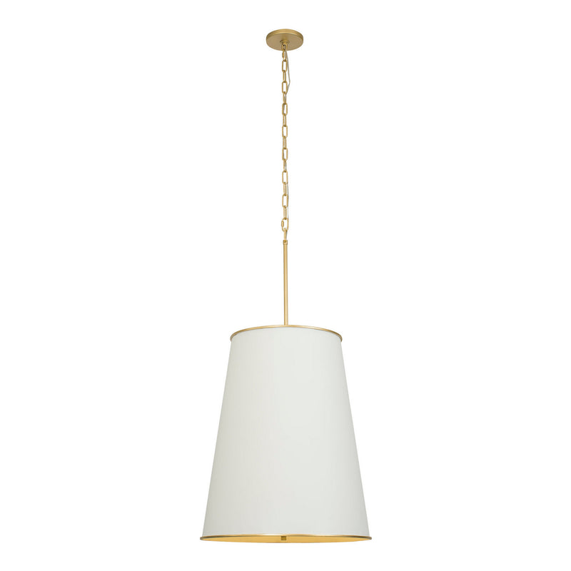 Varaluz 364F09MWFG Nine Light Foyer Pendant, Matte White/French Gold