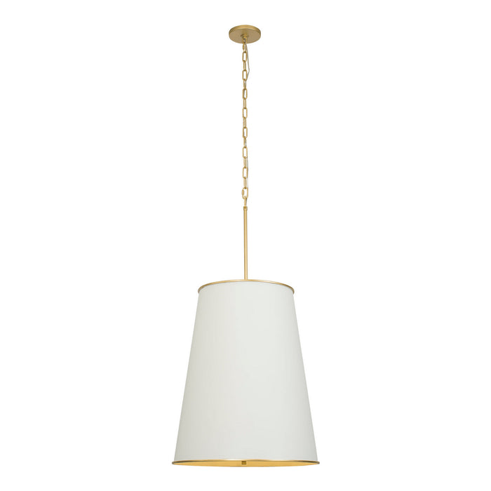 Varaluz 364F09MWFG Nine Light Foyer Pendant, Matte White/French Gold