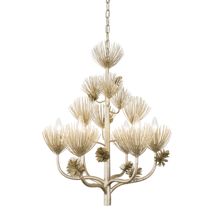 Varaluz 365C06ZG Six Light Chandelier, Zen Gold