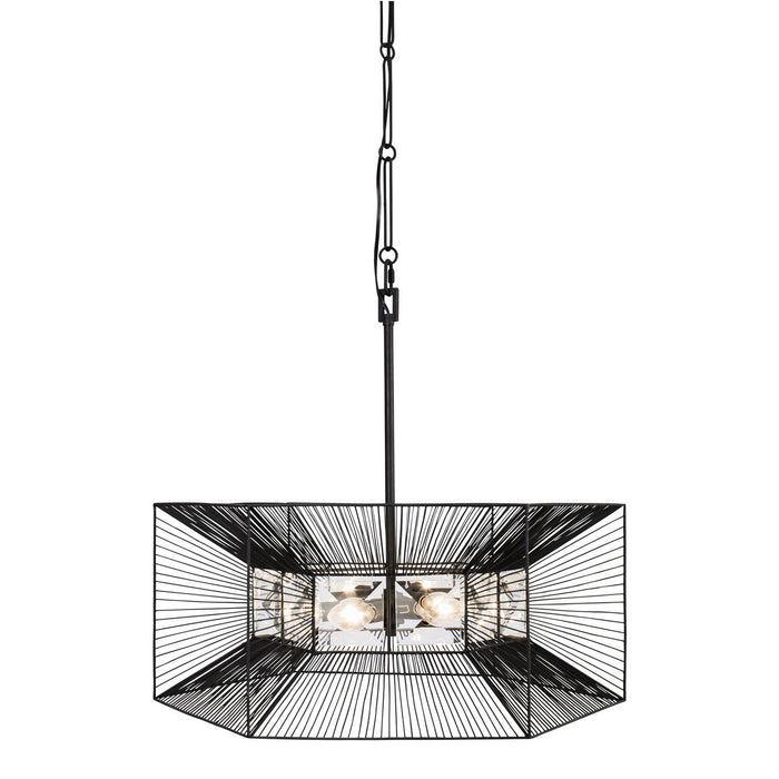 Varaluz 366P06CB Six Light Pendant, Carbon