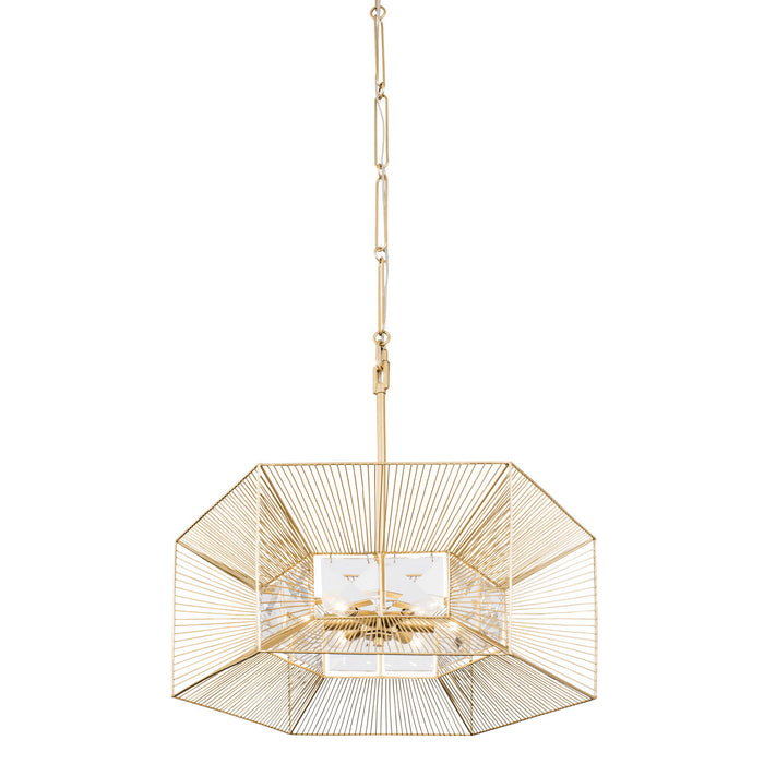 Varaluz 366P06FG Six Light Pendant, French Gold