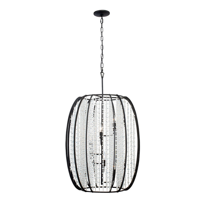 Varaluz 367F06CB Six Light Foyer Pendant, Carbon