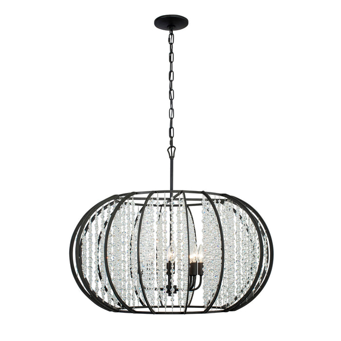 Varaluz 367P08CB Eight Light Pendant, Carbon