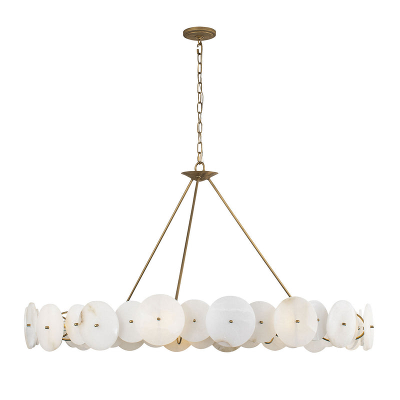Varaluz 370C09HG Nine Light Chandelier, Havana Gold
