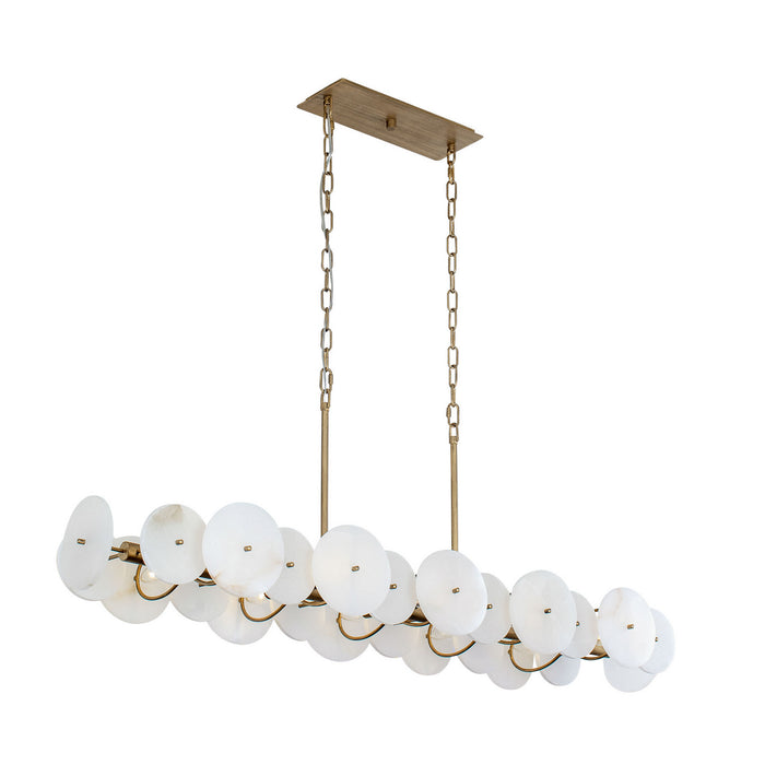 Varaluz 370N10HG Ten Light Linear Pendant, Havana Gold
