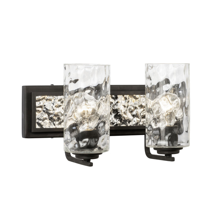 Varaluz 371B02CBPS Two Light Bath, Carbon/Polished Stainless