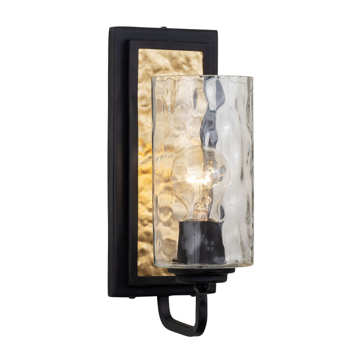Varaluz 371W01CBFG One Light Wall Sconce, Carbon/French Gold