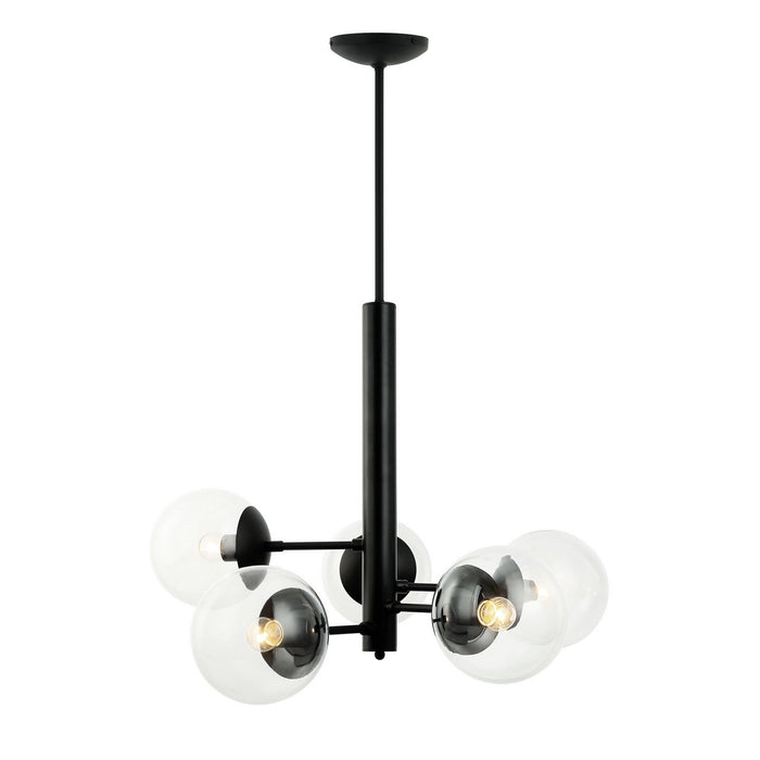 Varaluz 373C05BL Five Light Chandelier, Black