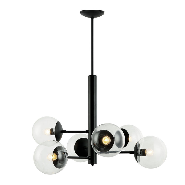 Varaluz 373C06BL Six Light Chandelier, Black